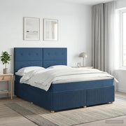 Letto box spring con materasso Blu 180 x 200 cm Tessuto 3454458