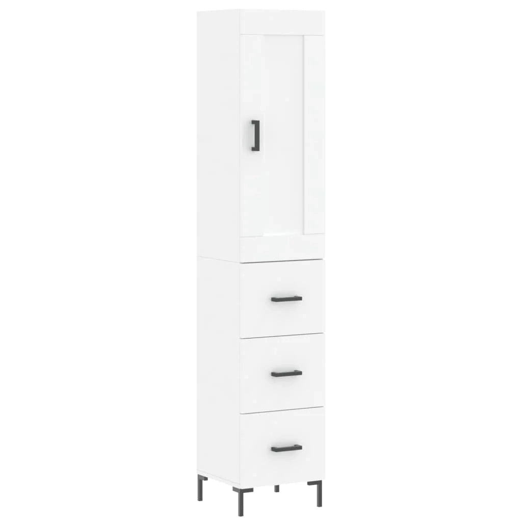 Buffet credenza cassettiera mobiletto mobile contenitore organizer cucina soggiorno salotto alto 34,5 x 34 x 180 cm legno ingegnerizzato bianco 02_0032301