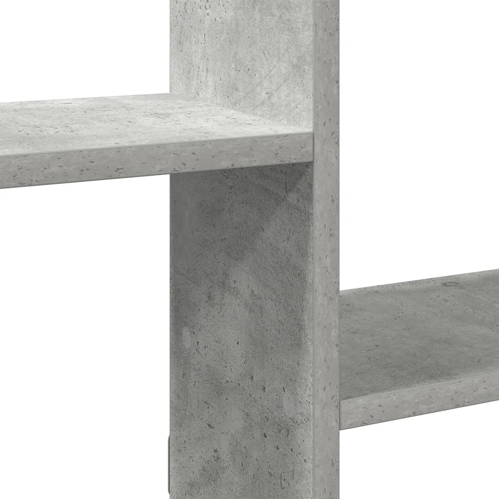 Mensola a Cubo da Parete | Mensola sospesa 5 Scomparti Truciolato Grigio Cemento