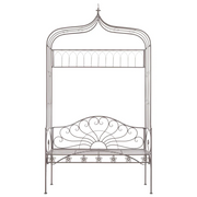 Panchina da Giardino 122 cm in Ferro Marrone Anticato 45435