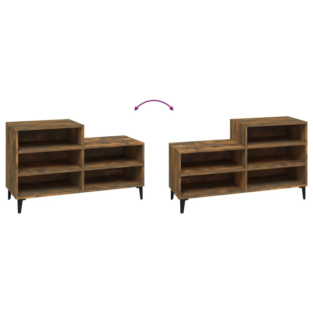 Scarpiera | Mobile per scarpe Rovere Fumo 102x36x60 cm in Legno Multistrato