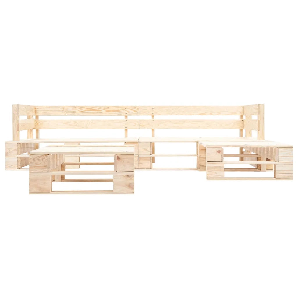 Set Divani da Giardino con Pallet 4 pz Naturale in Legno 277490