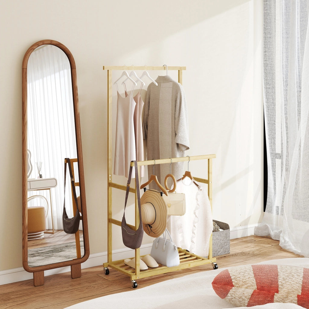 Appendiabiti con rotelle in bamb¨´ ¨C zephmum ¨C 80x40x160 cm