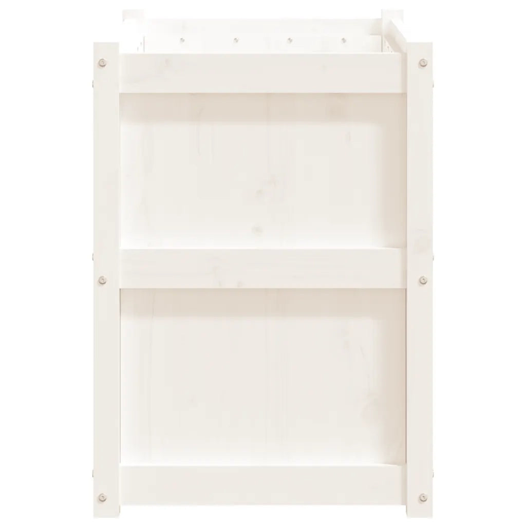 Fioriera | Cassetta per fiori | Vaso da Giardino Bianca 90x50x70 cm Legno Massello di Pino