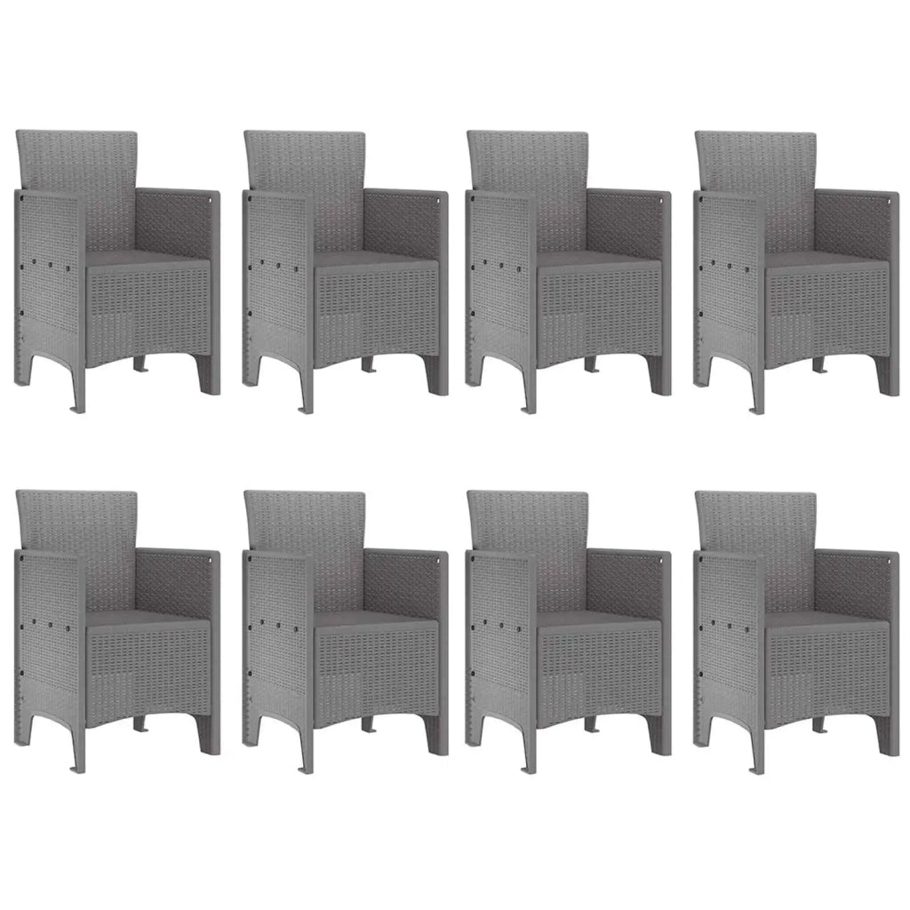 Set da Pranzo per Giardino 9 pcs Bianco Polipropilene 3378742