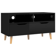 Mobile TV multimediale mensola TV credenza TV sala da pranzo soggiorno camera da letto finitura lucida 90 x 40 x 48,5 cm legno ingegnerizzato nero 02_0027091