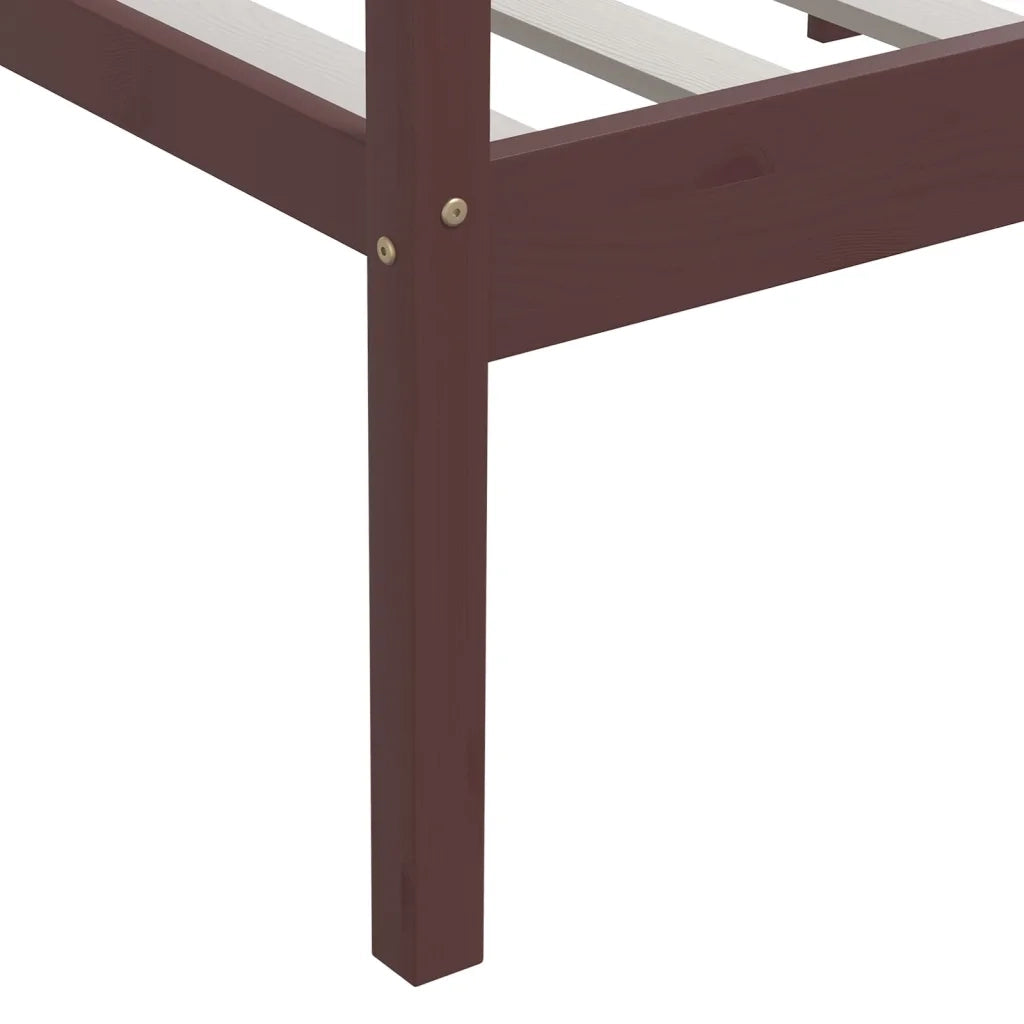 Giroletto senza Materasso Marrone Scuro 90x200 cm Legno Pino 322054