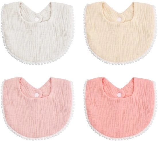 Set di 4 pezzi di fasce per bebè, fasce per bebè con chiusura a bottone, fasce per bebè in cotone per bambini e bambine, set di fasce per bambini in età prescolare, fasce in mussolina per bambini da 0 a 18 mesi.
