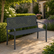 PANCHINA 2 posti in acciaio 127 x 61 x 85 cm grigio scuro