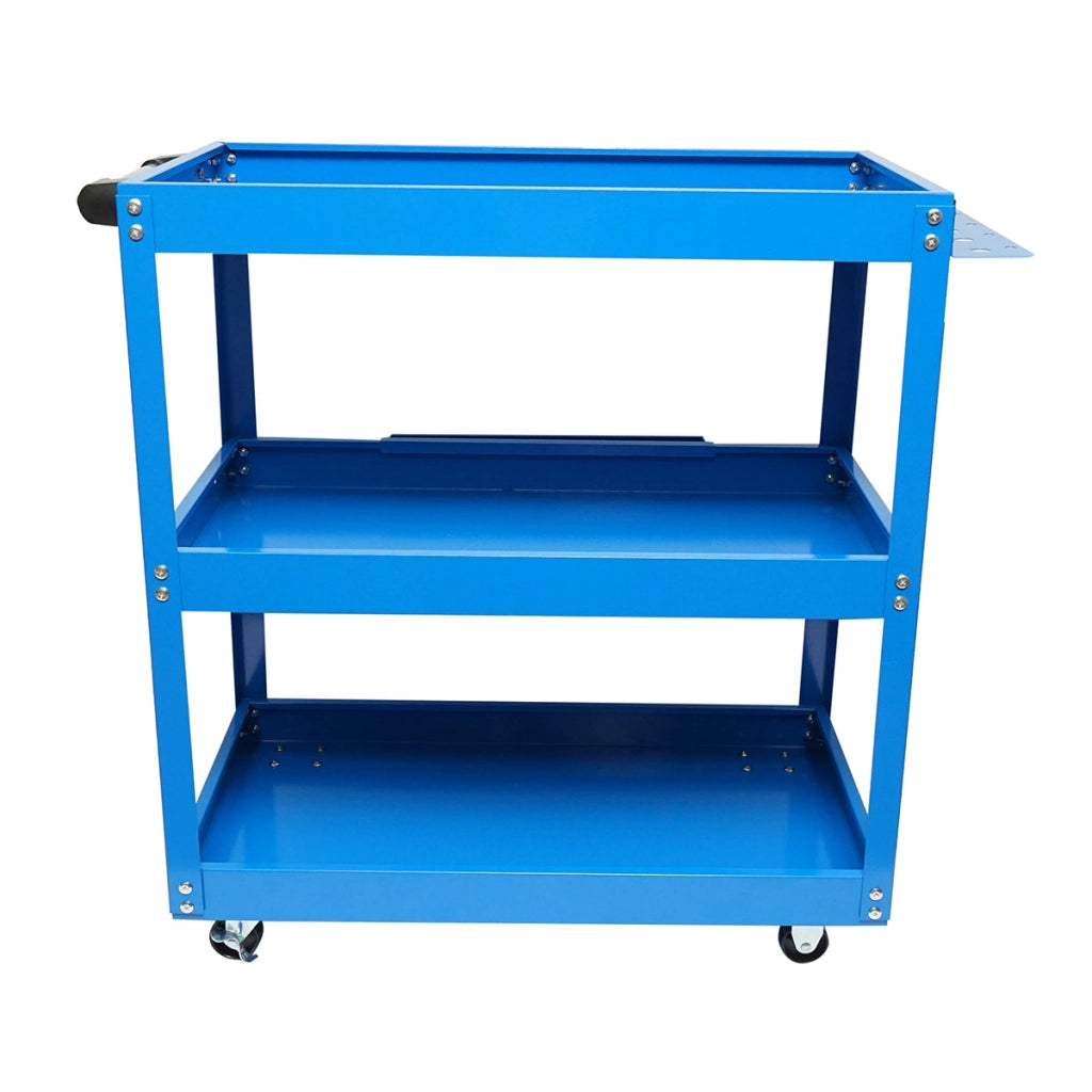 Carrello metallico su ruote con 3 ripiani per attrezzi 660x360x730mm.