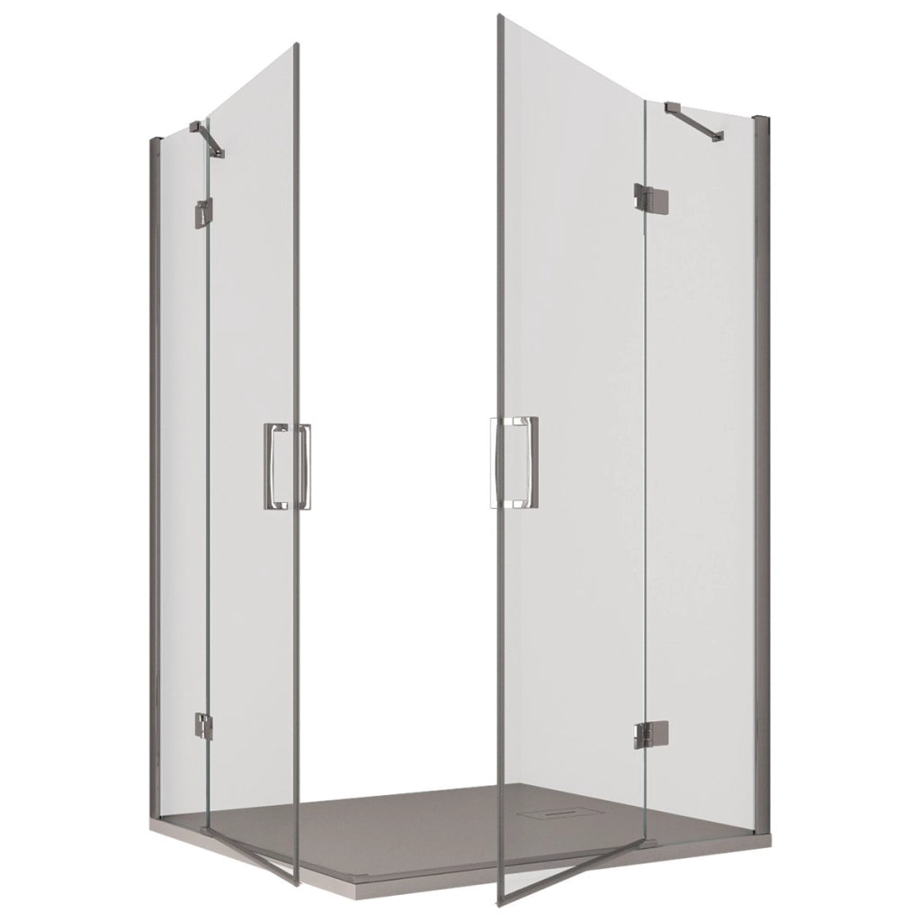 Box doccia due lati battenti 8 mm h195 anticalcare regina, misura 90x110