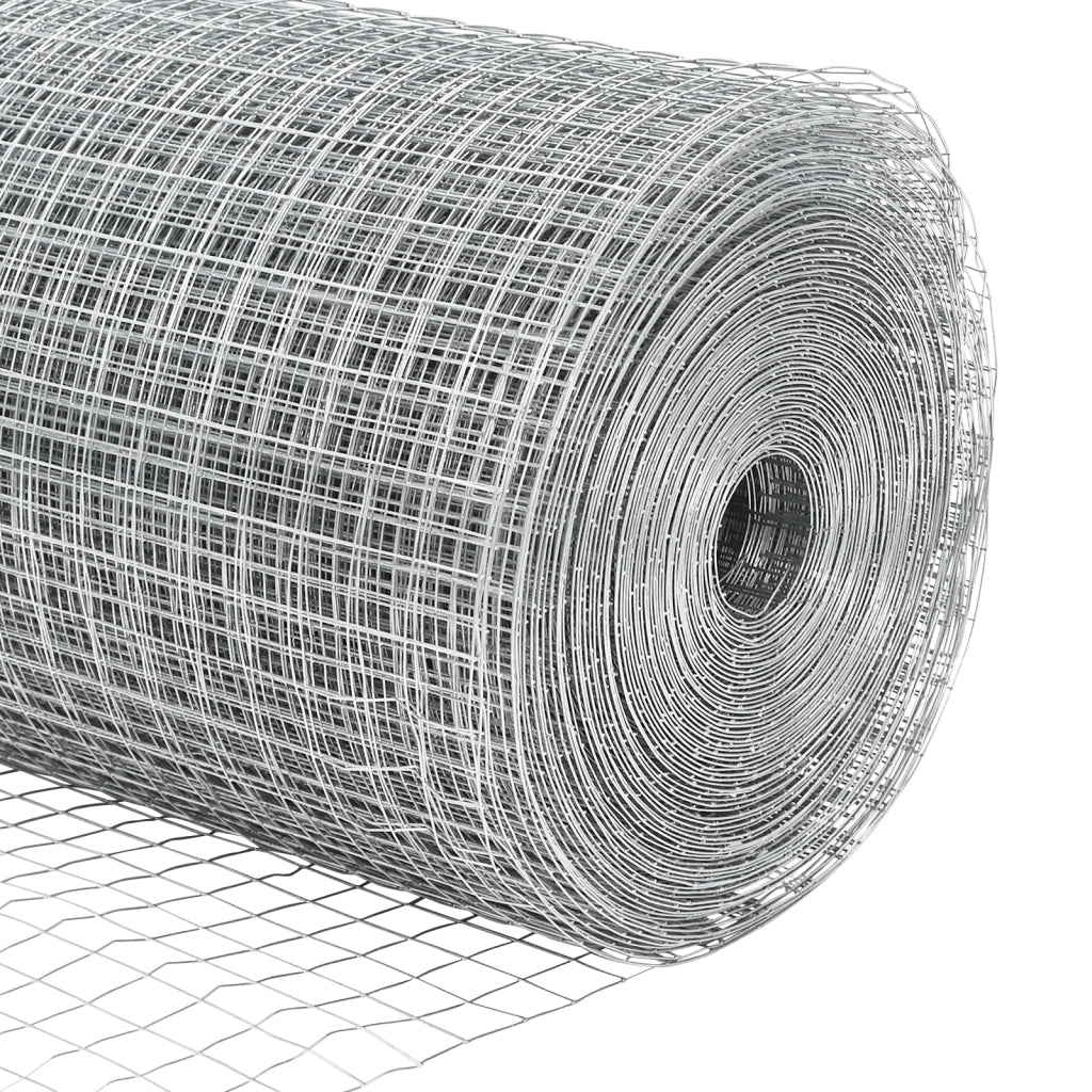 Recinzione in Rete Saldato con 7 Pali a Punta 1.2x10 m Acciaio Zincato