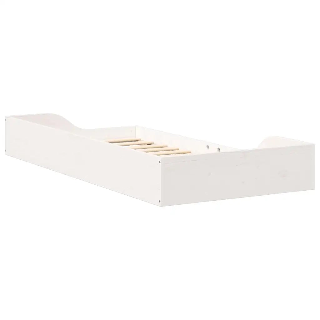 Struttura del letto Bianco 75 x 190 cm Pino massello 873398