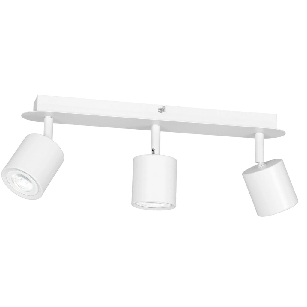 Barra 3 spot bianchi orientabili GU10 8W Demia Luminex
