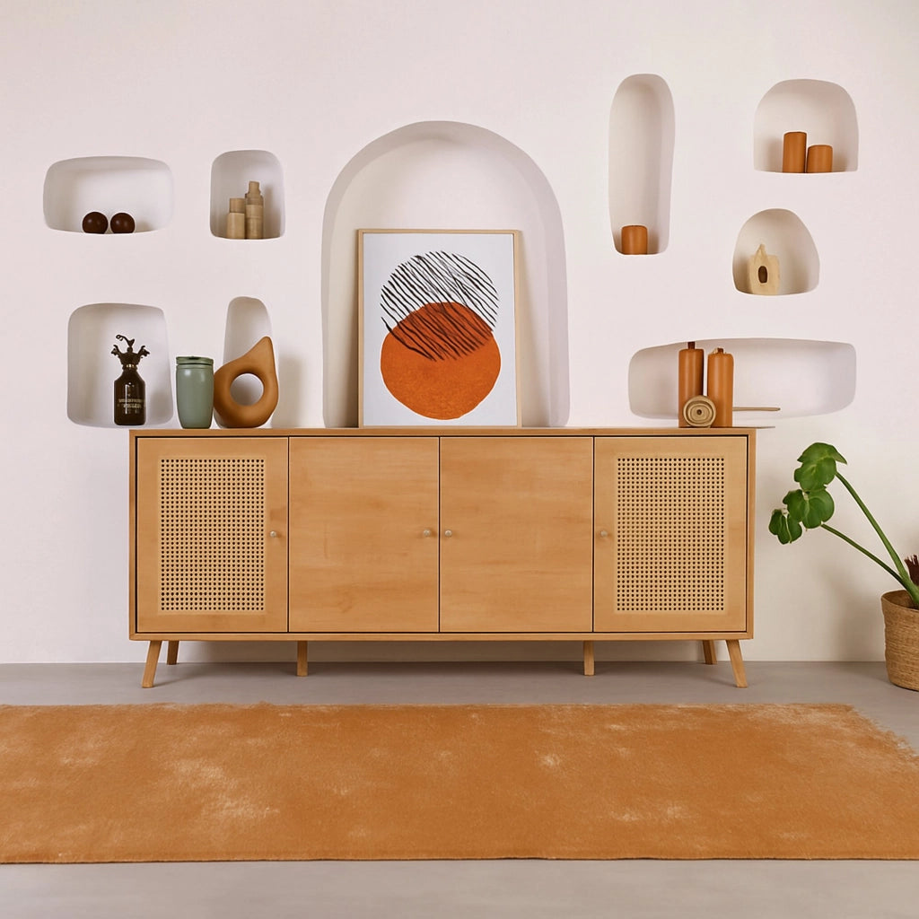 Madia Tarawa, Credenza 3 Ripiani, 180x41x81h cm Marrone Quercia