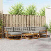 Set di divani da esterno 7 pcs Grigio Naturale e Chiaro