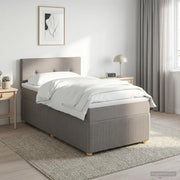 Letto box spring con materasso Tortora 100 x 200 cm Tessuto 3451402