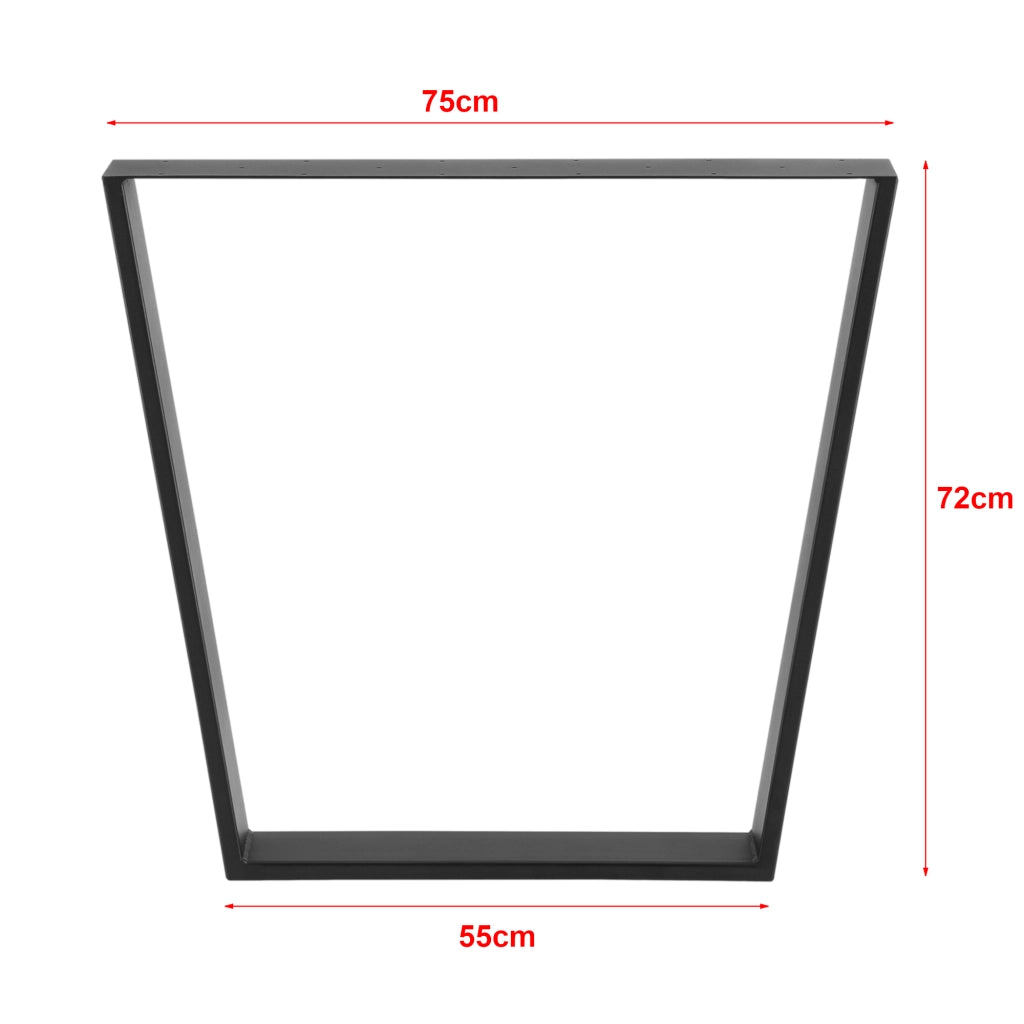 Set di 2 Gambe Trapezoidali per 'Mobili Fai da Te' - Nero Opaco [en.casa]