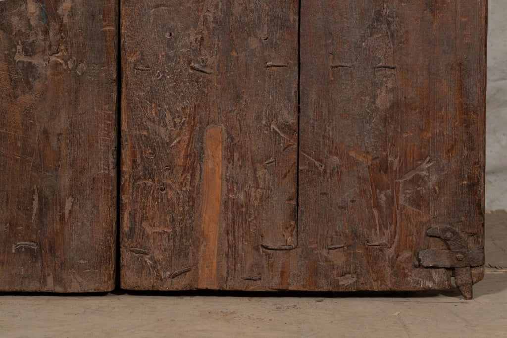 Biscottini Porta portone in legno massello e ferro da interno o da esterno vecchia e antica medievale scorrevole