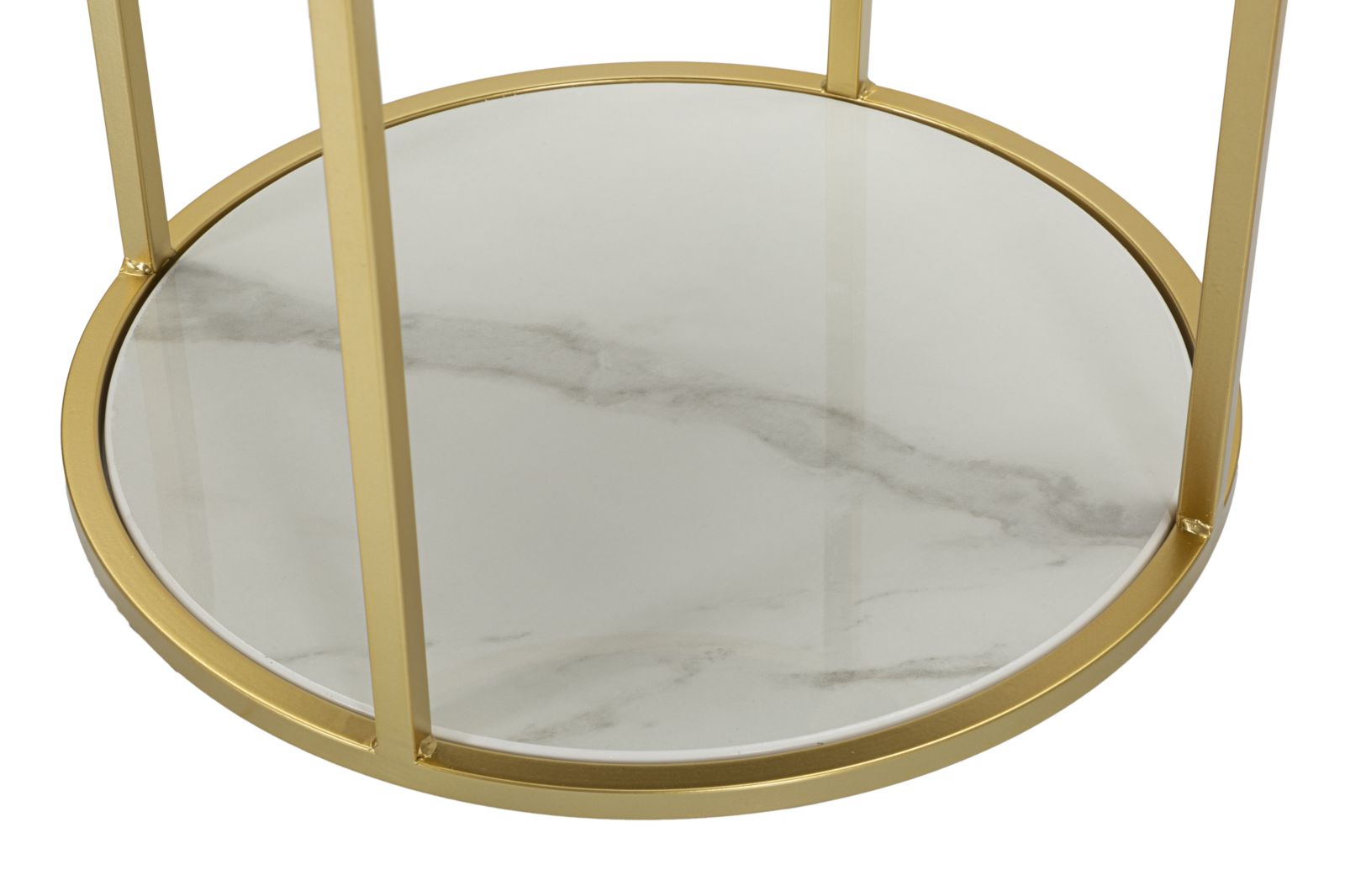 Comodino Montpellier Crema Ø 42x48 cm in Ferro Legno