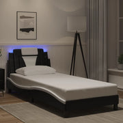 Giroletto Viana con LED senza Materasso Nero e Bianco 90x190 cm 3213992