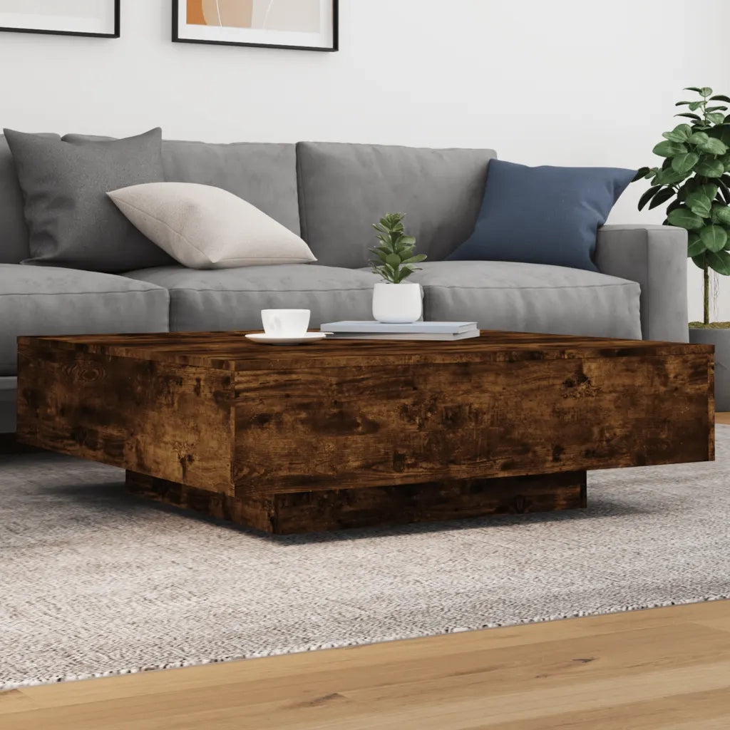 Tavolino da salotto | Tavolino da caff¨¨ | Tavolino da Soggiorno Rovere Fumo 100x100x31 cm Legno Multistrato