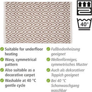 Pavimento in durata con materiale riciclato in stile etnico trendy - Sottosopra antiscivolo - Lavabile fino a 40 °C - Dimensioni: 50 × 80 cm - Marrone/bianco