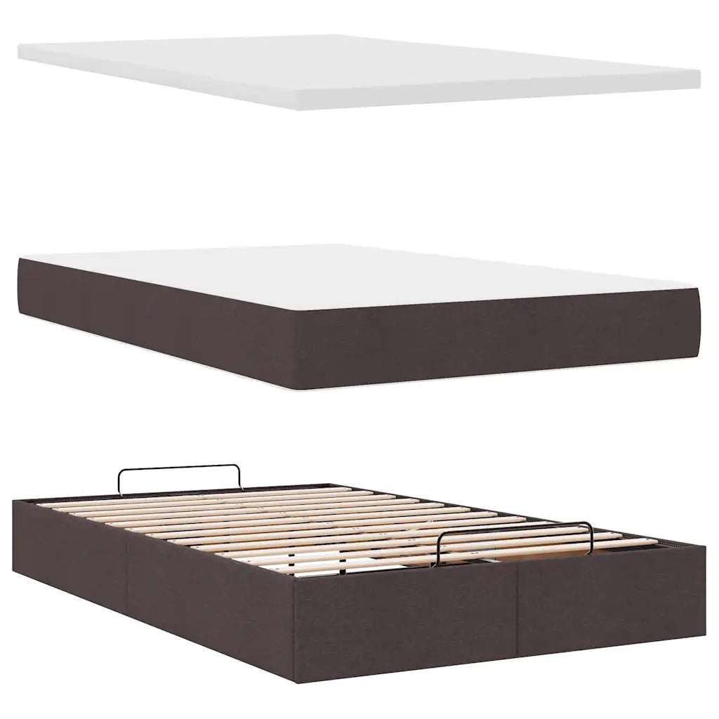 Struttura Letto Pouf con Materasso 120x200 cm in Tessuto 3314165
