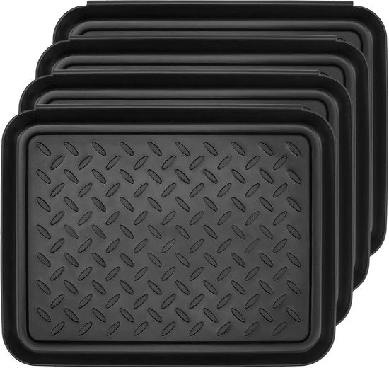 4 pezzi 35 x 27,5 x 3 cm contenitore per asciugatura scarpe - piccolo - tappeto per scarpe - contenitore per asciugatura con bordo rialzato per la pioggia - autunno - inverno - protezione per stivali