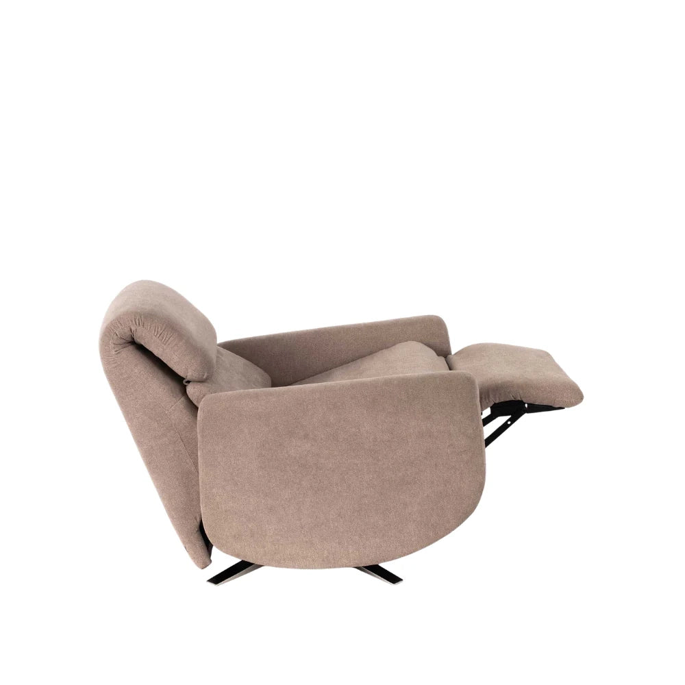 Poltrona reclinabile relax manuale con poggiapiedi Roberta beige | Duzzle