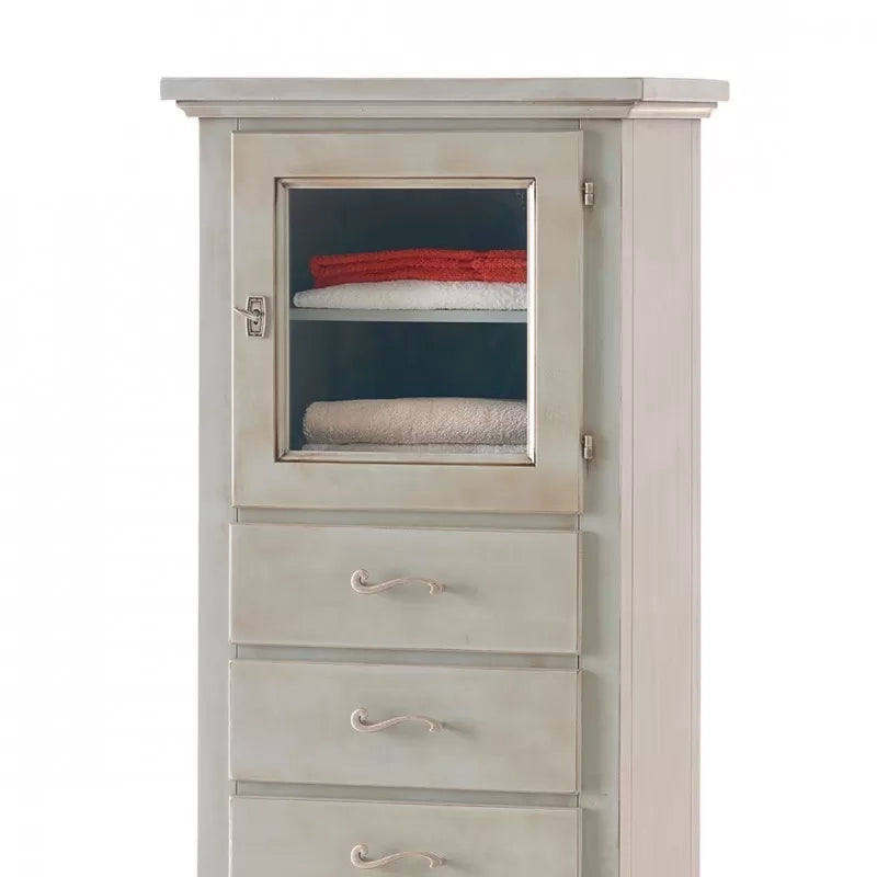 Vetrinetta 1 porta 4 cassetti laccato effetto ossidato misure l.57 p.40 h.134 - Mobili 2G