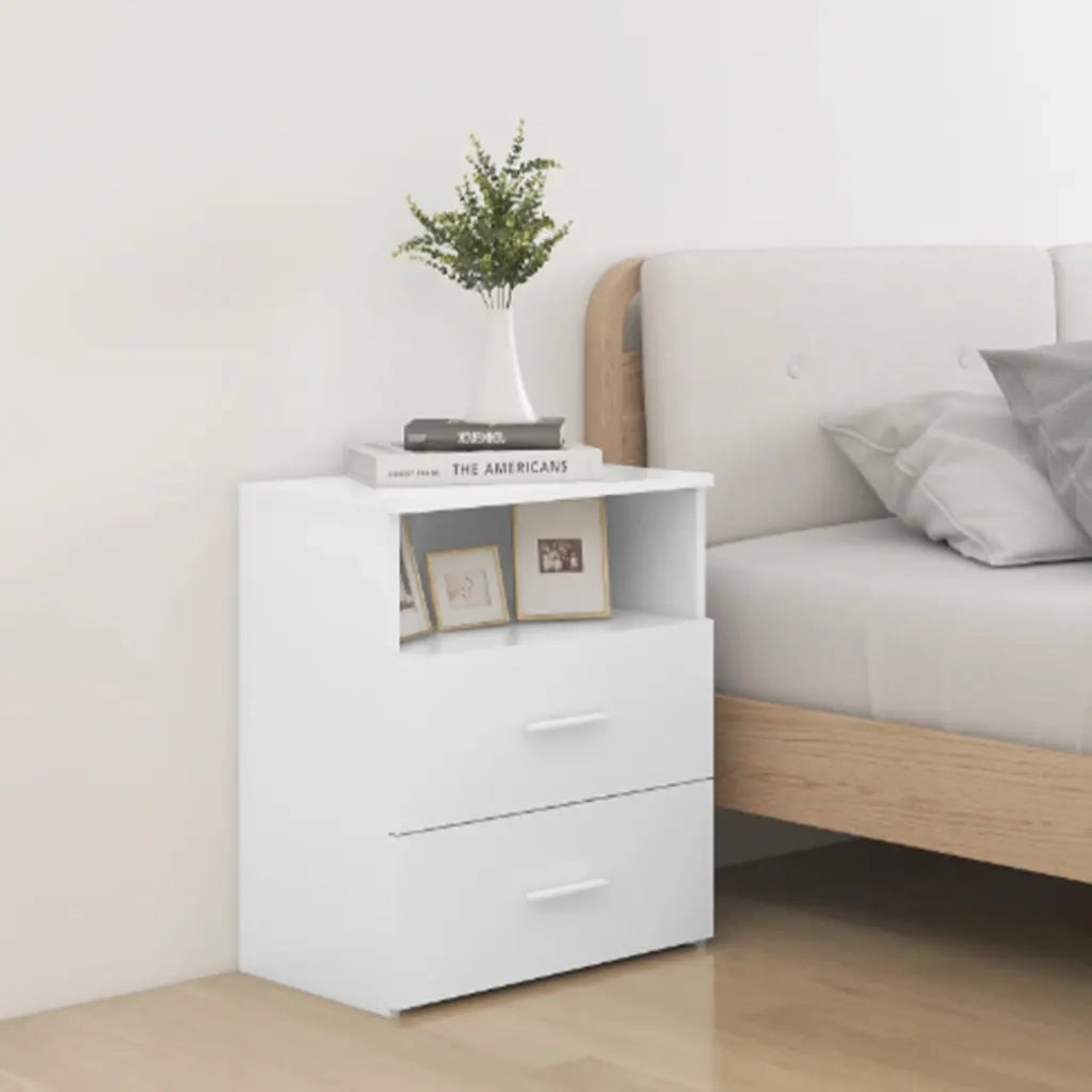 Comodino | Armadio da Notte | Mobiletto da notte Bianco 50x32x60 cm