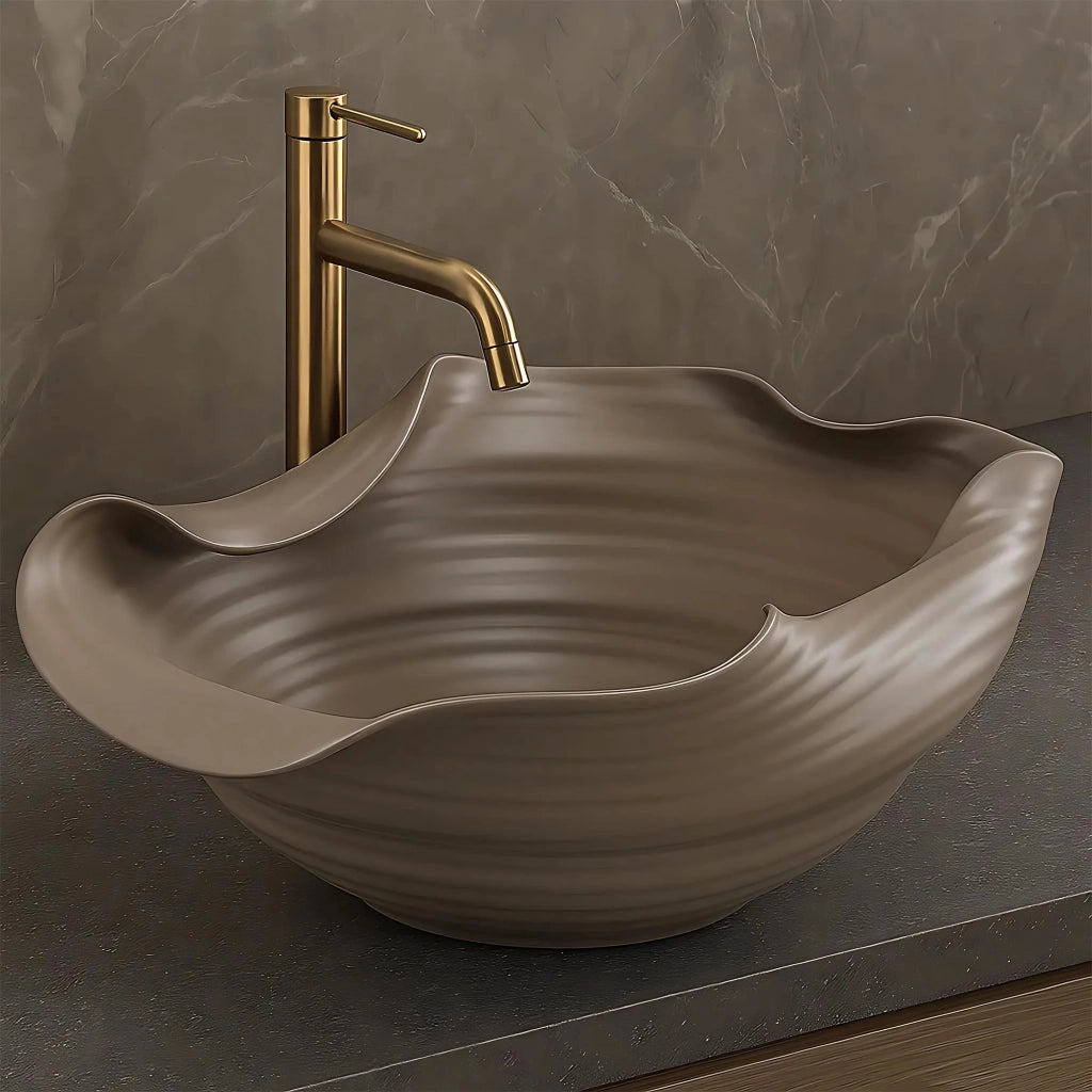 Lavabo Da Appoggio In Ceramica Rea Hm-66tb Handmade Art