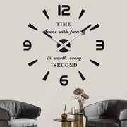 Orologio da Parete Moderno Muto per DIY con Sticker 3D Grande Orafo per Decorazione di Casa Regalo