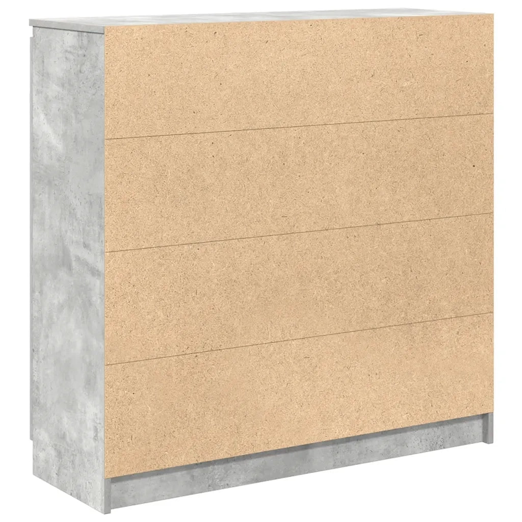 Credenza con Cassetti Grigio Cemento 100,5x35x98,5cm Truciolato 3328456