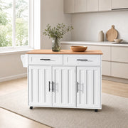 CARRELLO DA CUCINA 129x71x91,5 cm Bianco MDF con piano ribaltabile
