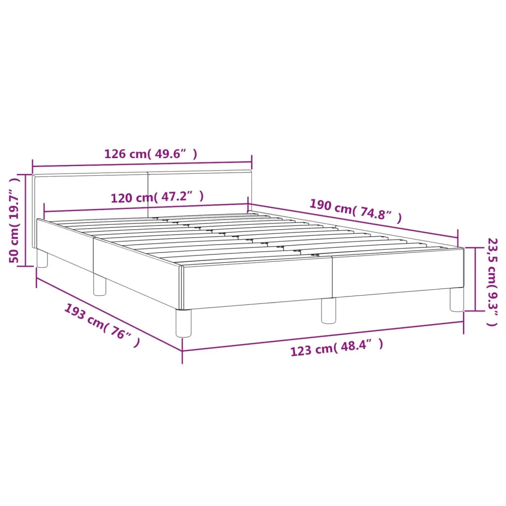 Giroletto senza Materasso Grigio Scuro 120x190 cm in Tessuto 379535
