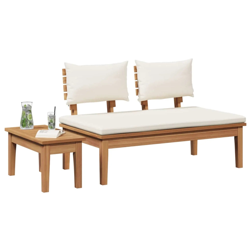 Set Panchina e Tavolo da Giardino 2 pz | Set Salotto da Giardino Crema e Marrone
