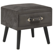 Comodino Grigio 40x35x40 cm in Velluto cod mxl 42384
