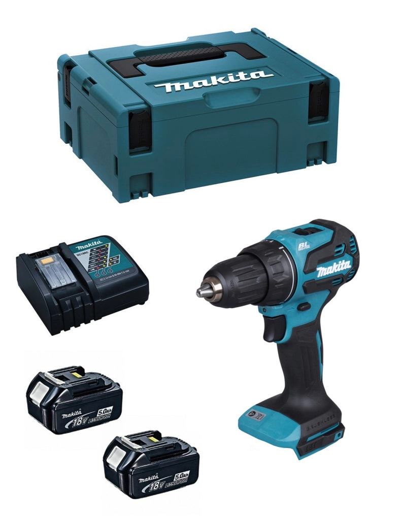 Trapano Avvitatore MAKITA DDF490RTJ (2 x 5,0Ah + DC18RC + MAKPAC 2)
