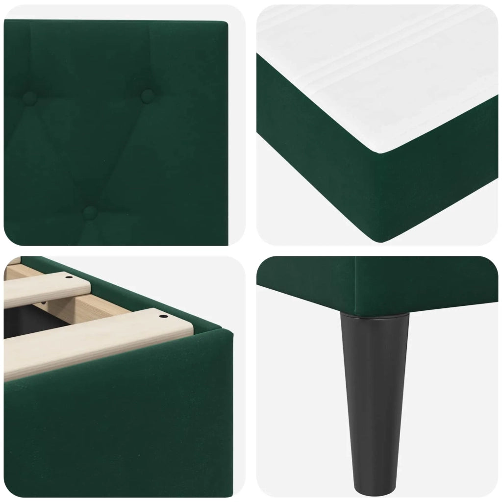 Struttura letto con materasso Verde Scuro 180 x 200 cm Velluto 3415068