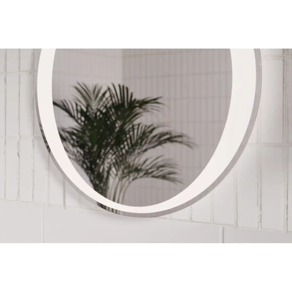 Specchio bagno LED rotondo 80 cm illuminazione posteriore bianca design