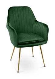 Sedia da pranzo in velluto verde scuro poltroncina vintage - Celine -SDPL30CEPD