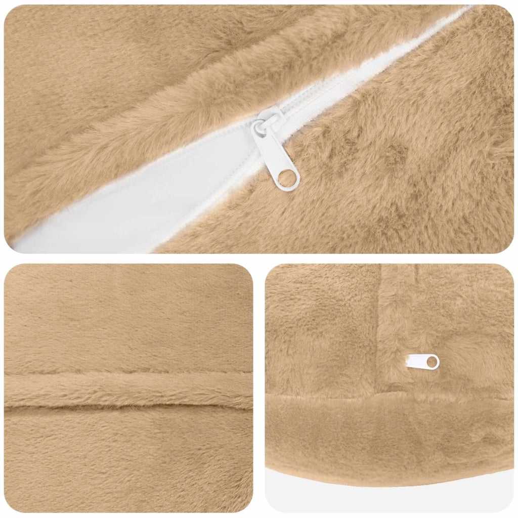 Federa 2 pz HEERLEN Crema Ø 40 cm Pelliccia di Coniglio Finta 922471