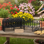 Lawn Edging, 17 Pieces, Black, 10 M, PP