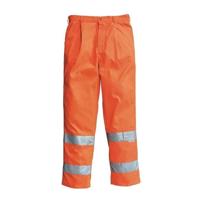 Neri Pantalone Alta Visibilita' Bande Riflettenti 3M EN 471 DPI II Cotone Poliestere colore Arancio