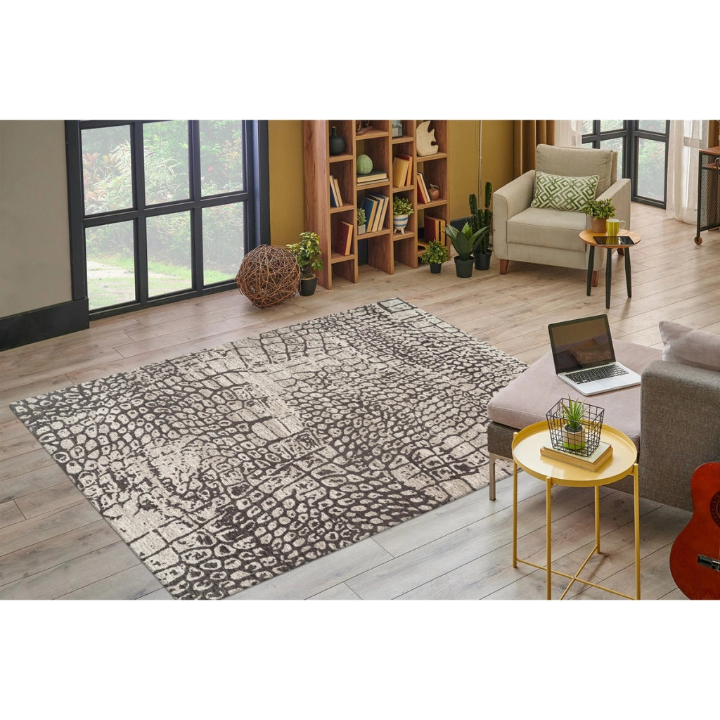 Tappeto moderno Davio 300 in ciniglia grigio