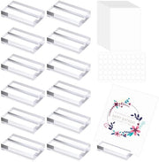 Set di 12 cartellini per biglietti, contenitore per cartoline in acrilico, supporto per tavolo, contenitore per cartoline, cartellino per menu, etichette per ristoranti, matrimoni, banchetti, feste, supporto per foto con 20 cartoline e 50 adesivi