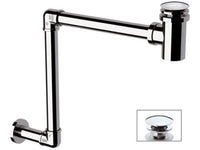 Sifone salvaspazio con piletta click-clack cromo