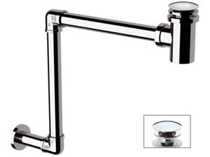 Sifone salvaspazio con piletta click-clack cromo